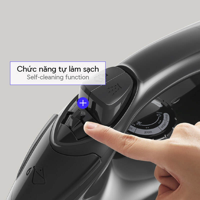 Bàn ủi hơi nước LocknLock 1800W, mặt đế ceramic, bình nước 220ml – ENI334BLK, , large image number null